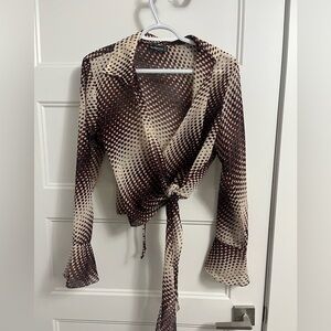 Dynamite wrap tie blouse